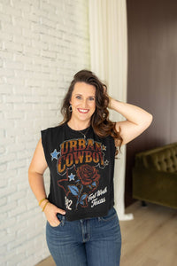 Urban Fort Worth Cowboy 1982 boxy Muscle crop top
