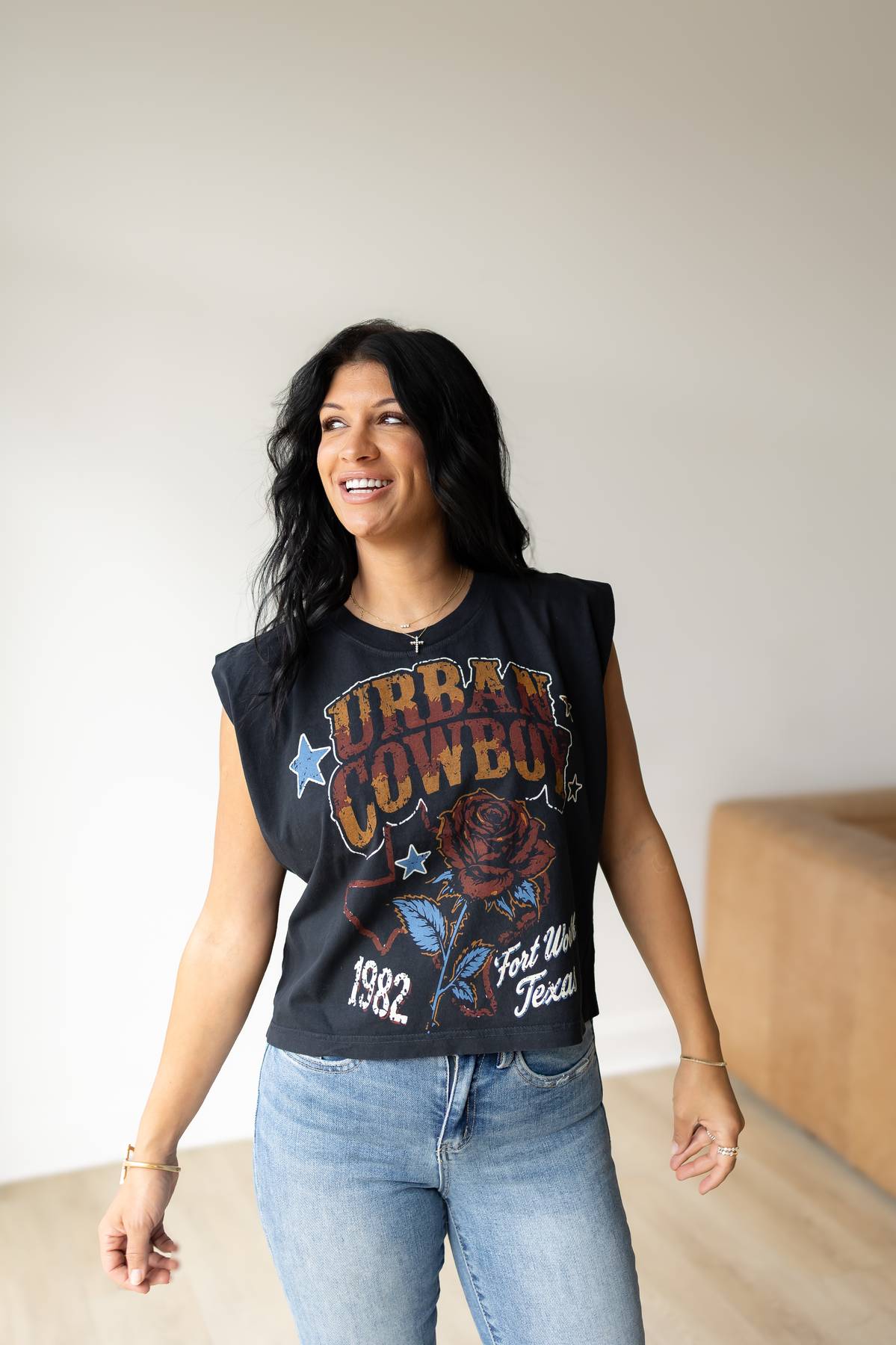 Urban Fort Worth Cowboy 1982 boxy Muscle crop top