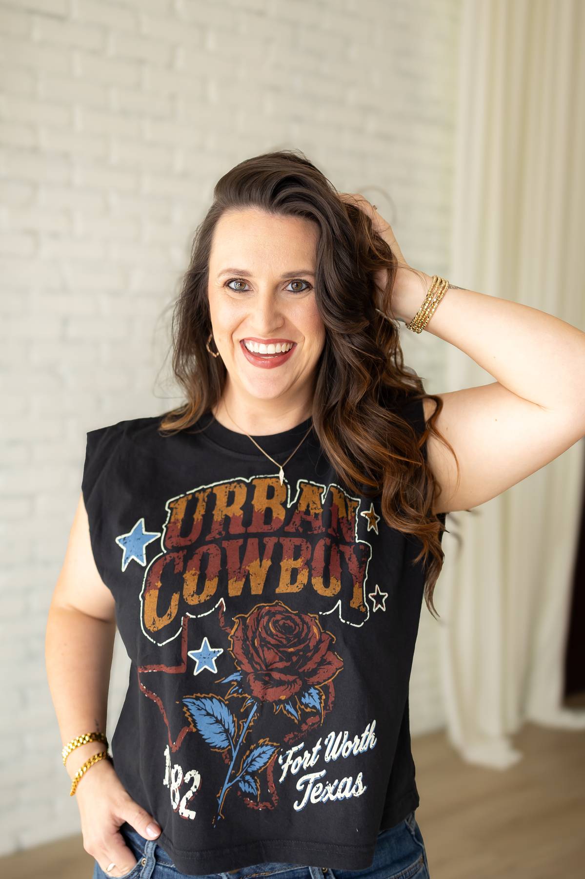 Urban Fort Worth Cowboy 1982 boxy Muscle crop top