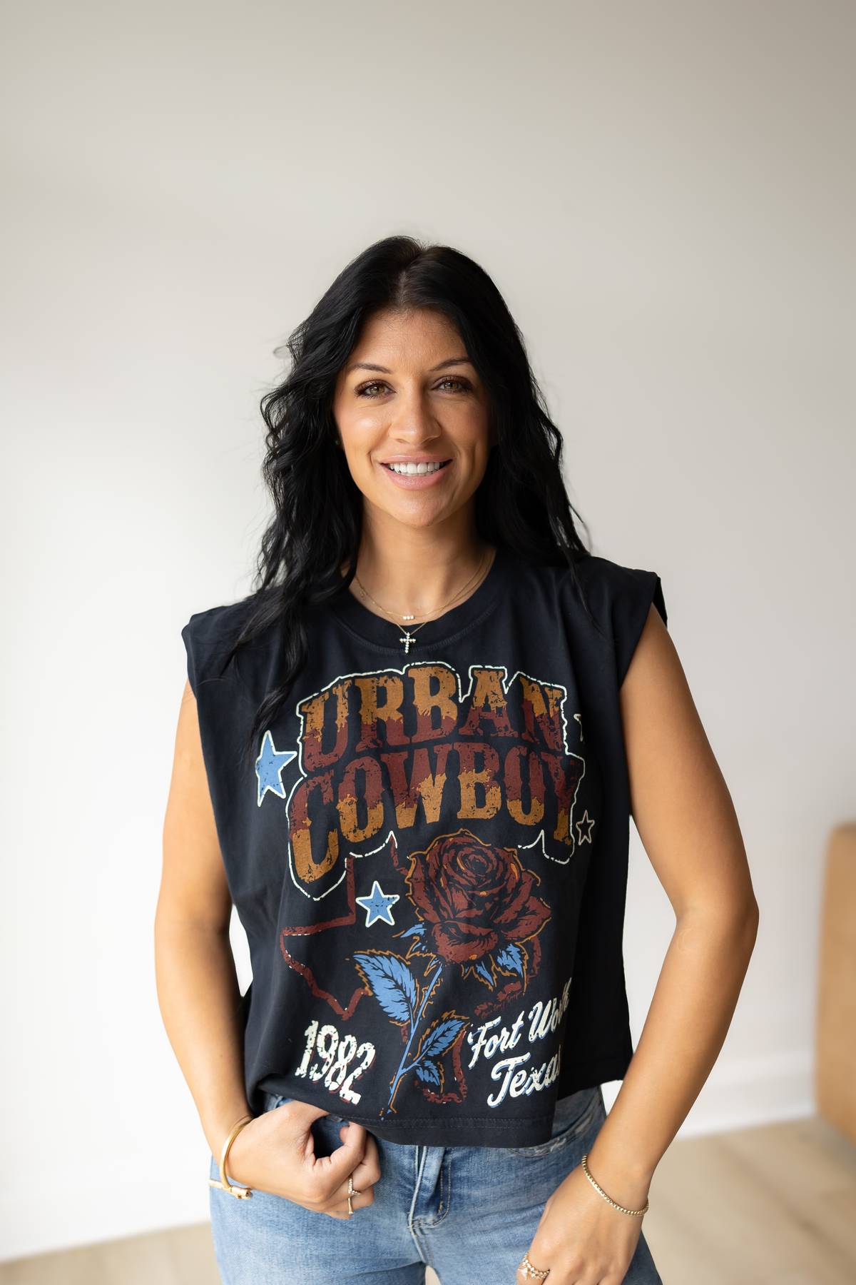 Urban Fort Worth Cowboy 1982 boxy Muscle crop top