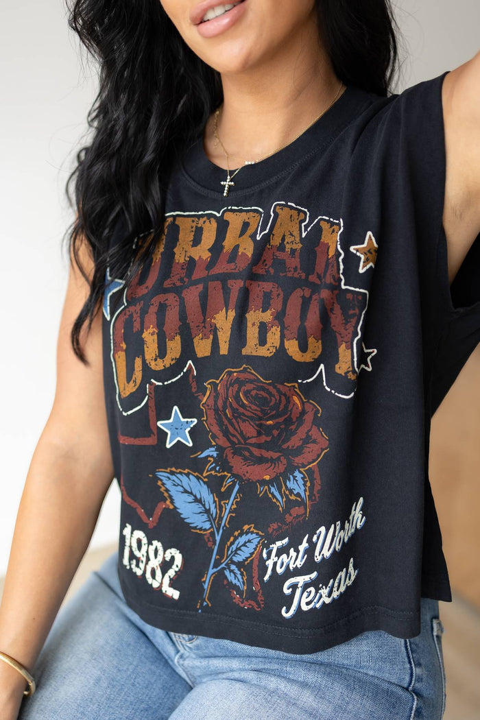 Urban Fort Worth Cowboy 1982 boxy Muscle crop top